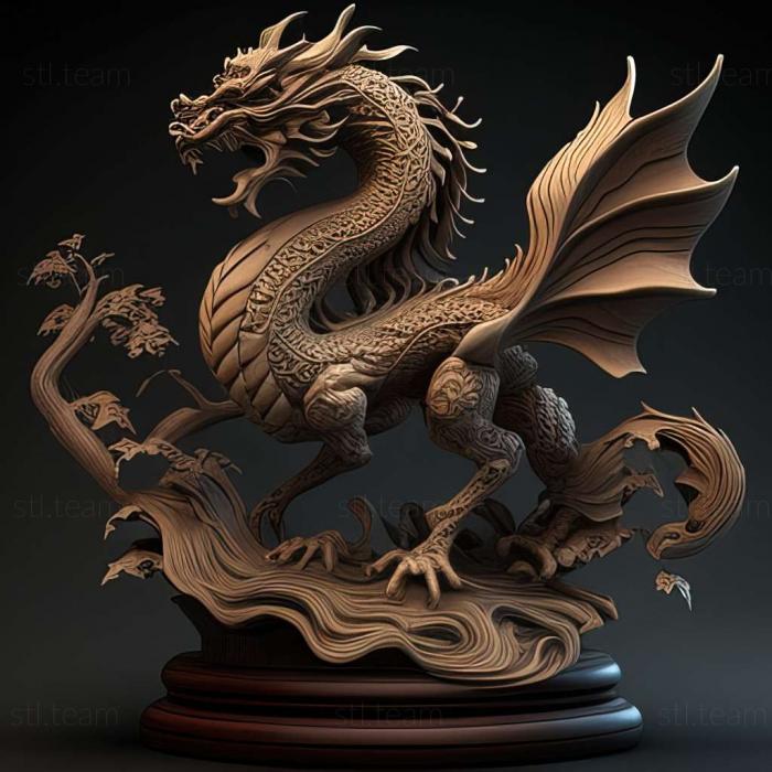 3D model CHINESE DRAGON ON THE STAND (STL)